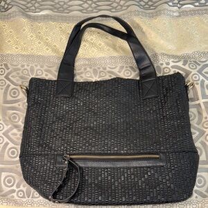 Elegant Black Woven Tote Bag